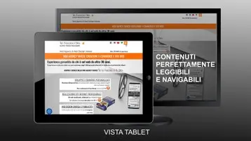 Vista da tablet di un sito responsive